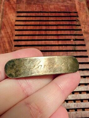 Antique Sterling Silver Engraved 'Louise' Barrette